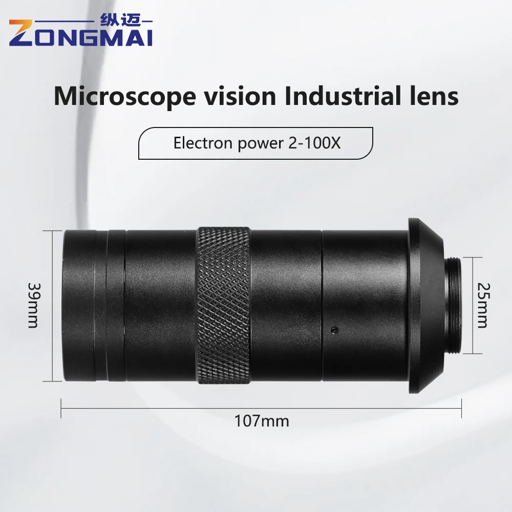 High Definition Telecentric Large Field Of View  Long Working Distance Optical Lens Continuous Magnification Microscope Lens