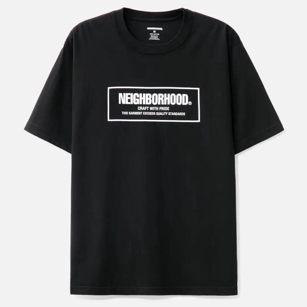 NEIGHBORHOOD Summer New Pure Cotton Unisex Crewneck Loose Fit Graphic Print Casual Short Sleeve T-Shirt Top