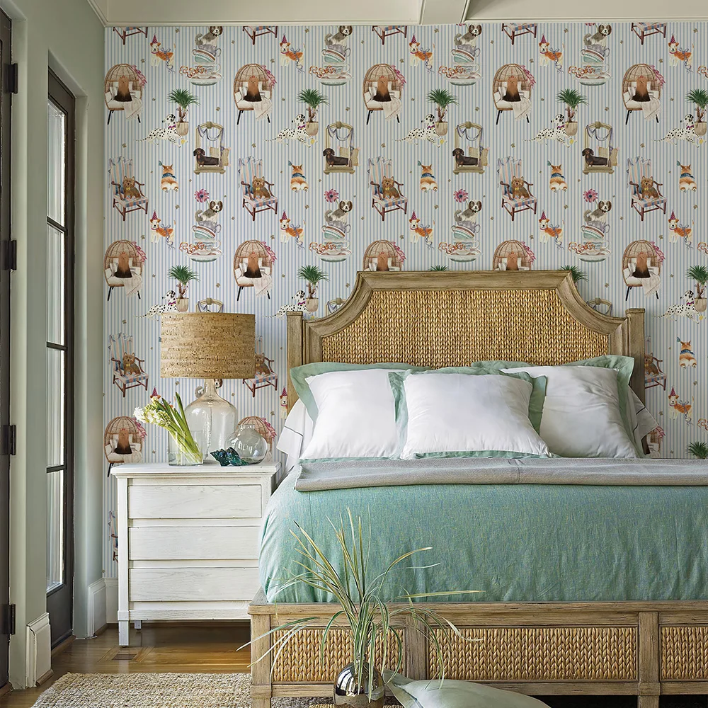 Animal Wallpaper Self-adhesive Waterproof Cute Dog Peel and Stick Furniture Cupboard Sticker Kids Bedroom Home Decoration