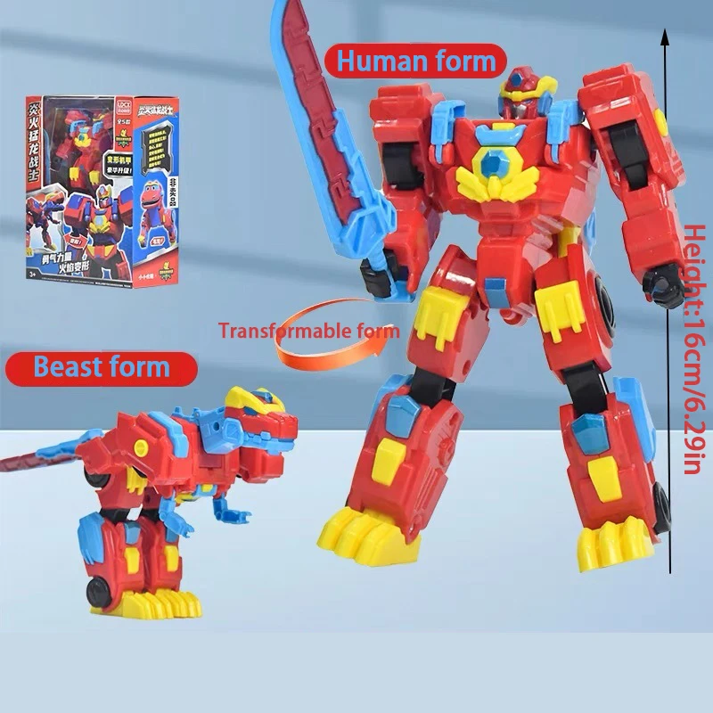 6.3 ''/16 cm Vervorming Dinosaurus Robot Speelgoed Helpen Draak Transformatie Actiefiguren Verzamel modellen Jongen verjaardagscadeau