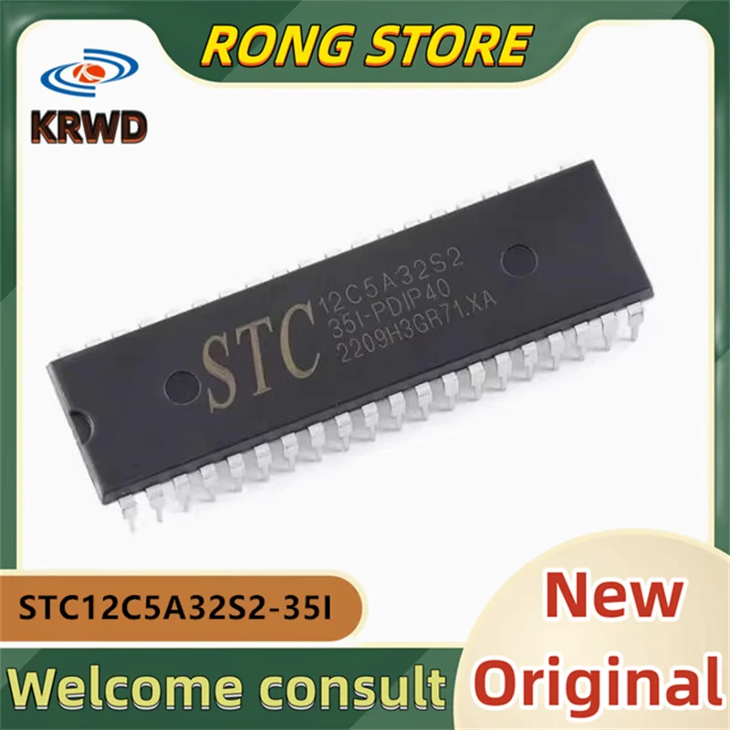 10PCS 12C5A32S2-35I-PDIP40 New original STC12C5A32S2-35I-PDIP40 STC12C5A32S2-35I DIP-40
