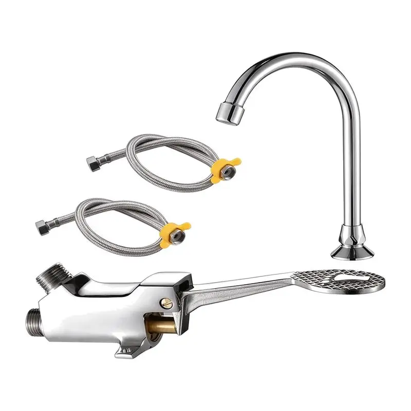 Foot-operated Basin Faucet Thickened Sink Flushing Valve School Laboratory Factory Foot Step