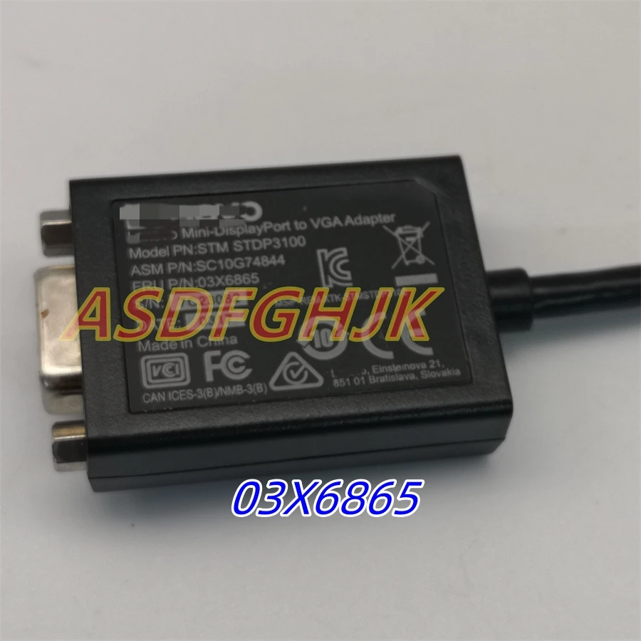For Lenovo ThinkPad Mini-DisplayPort to VGA Adapter 0A36536 03X6865 SC10G74844 STM STDP3100 1920x 1200 60Hz Black 100% Perfect