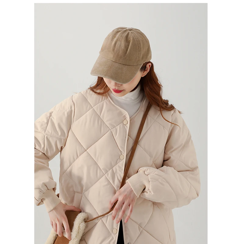 Piumino sottile e leggero cappotto donna moda Streetwear giacca imbottita in cotone piuma donna inverno corto Outwear giacca calda