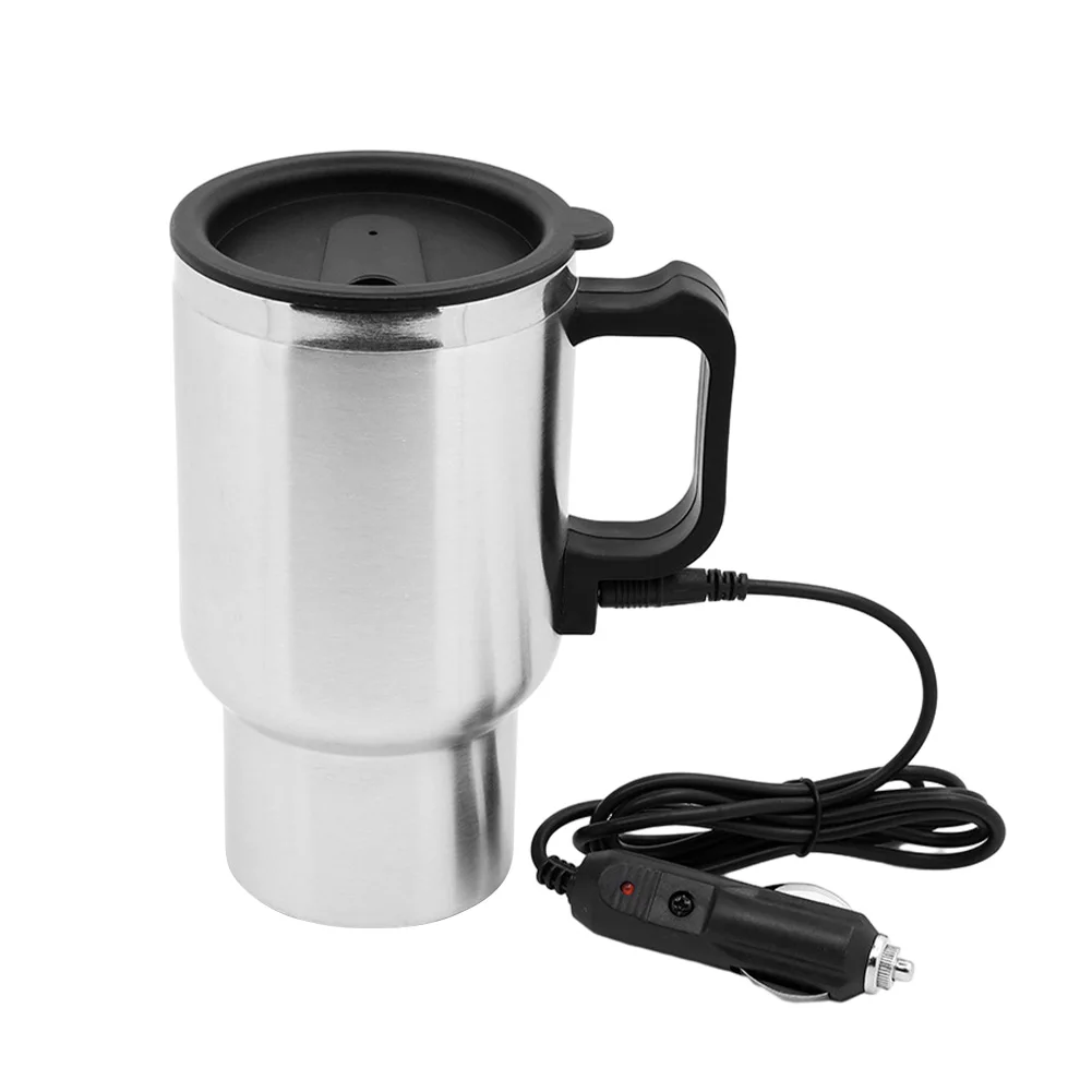 Car Electric Vacuum Kettle 12V Vehicle Heating Cup Stainless Steel Travel Coffee Mug Double Layer Travel Kettle