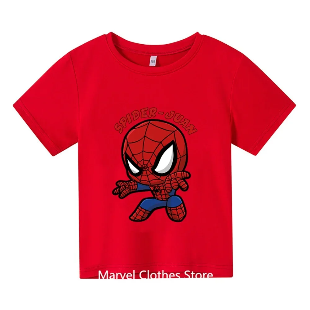 Spiderman T-shirts Cartoon Boys Girls Kids Print T Shirt For Children Summer Short Sleeve T-shirt Tops Clothing 3-14 Years