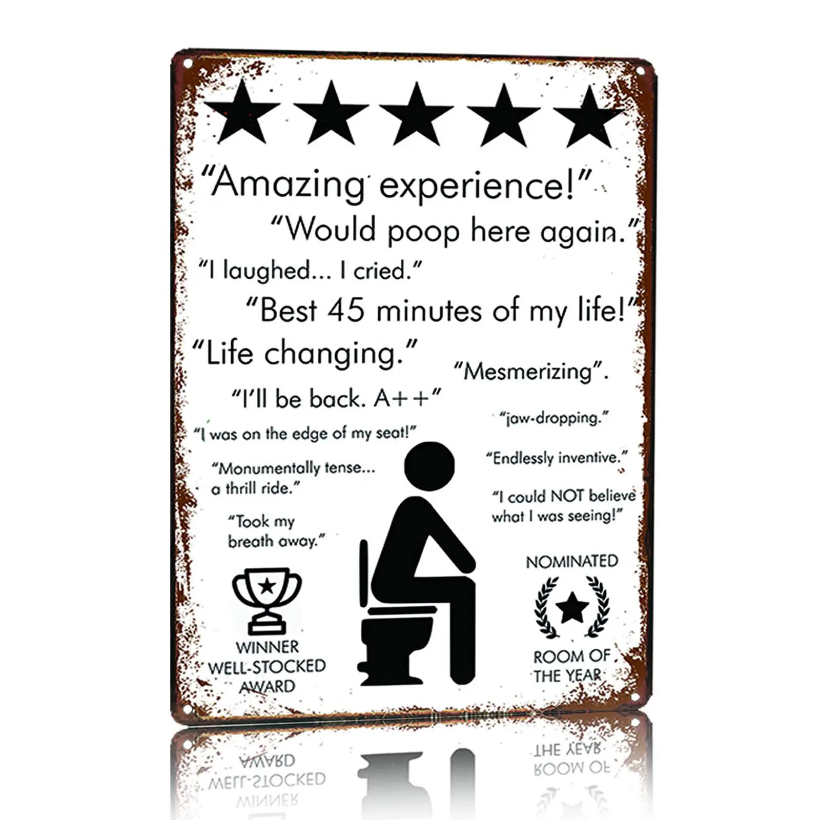 metal tin sign Funny Toilet feedbacks Humor for Bar Cafe Pub Wall Decor Retro Vintage 20 X 30 cm