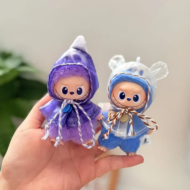 Para Mini Labubu de 10cm, Pin 4,0 para la serie Love, Mini Labubu, capa de lluvia, Ropa para muñecas, accesorios para Ropa de Labubu