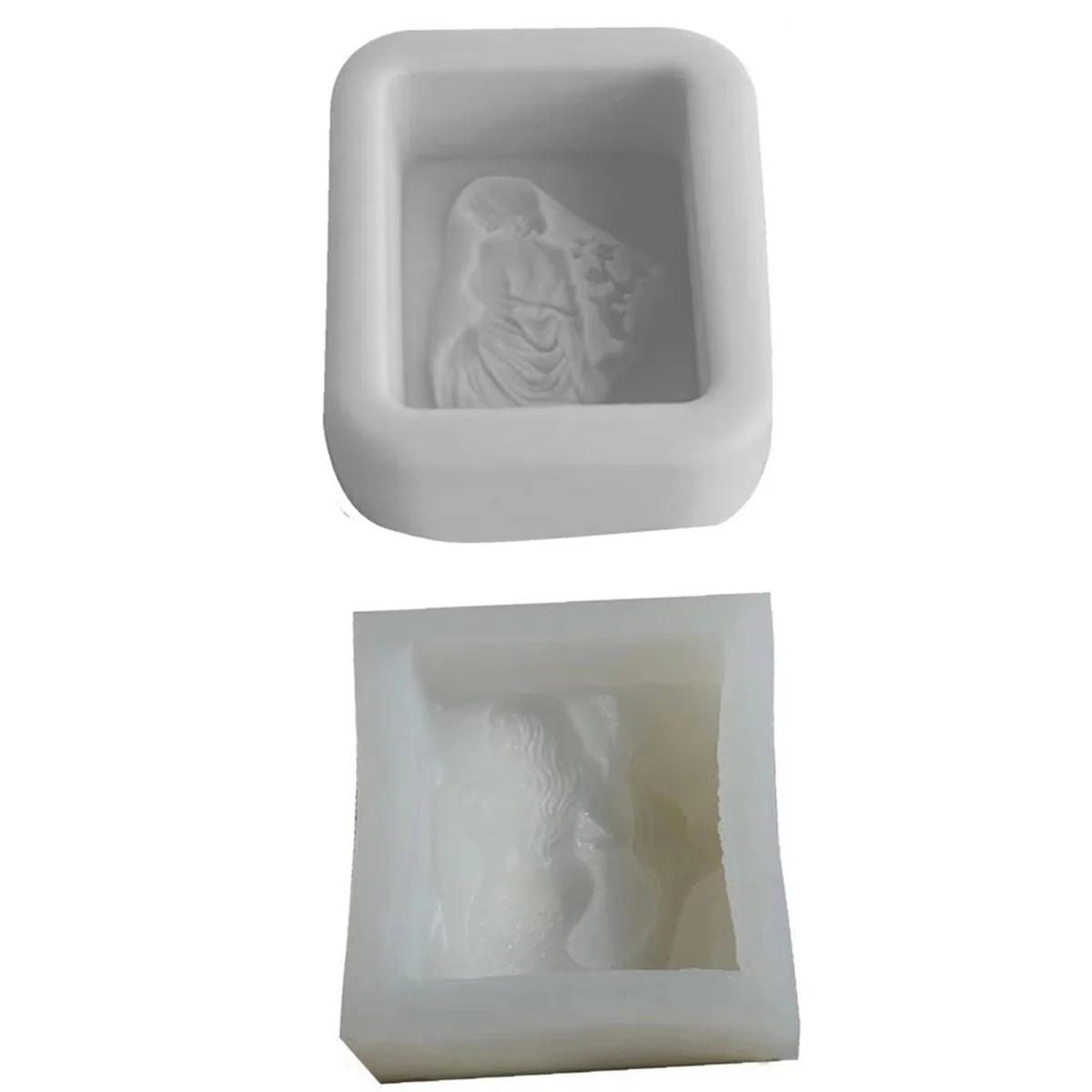 ABJZ فتاة قوالب سيليكون سيليكون الصابون صنع قوالب قالب خرسانة لزينة الطاولة قوالب الجص قابلة لإعادة الاستخدام الفن الحرفية