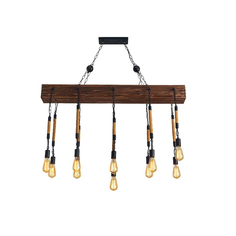 

Industrial style retro hemp rope chandelier, creative haircut hotel hot pot barbecue clothing store restaurant bar decorative