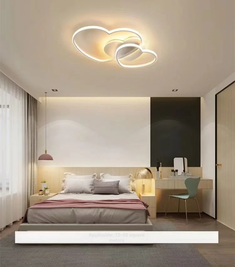 Led Ceiling Lamp For Children Kid Girls Room Bedroom Study Cloud Ceiling Light Heart Shape Pink Child Kid Star Chandelier Light
