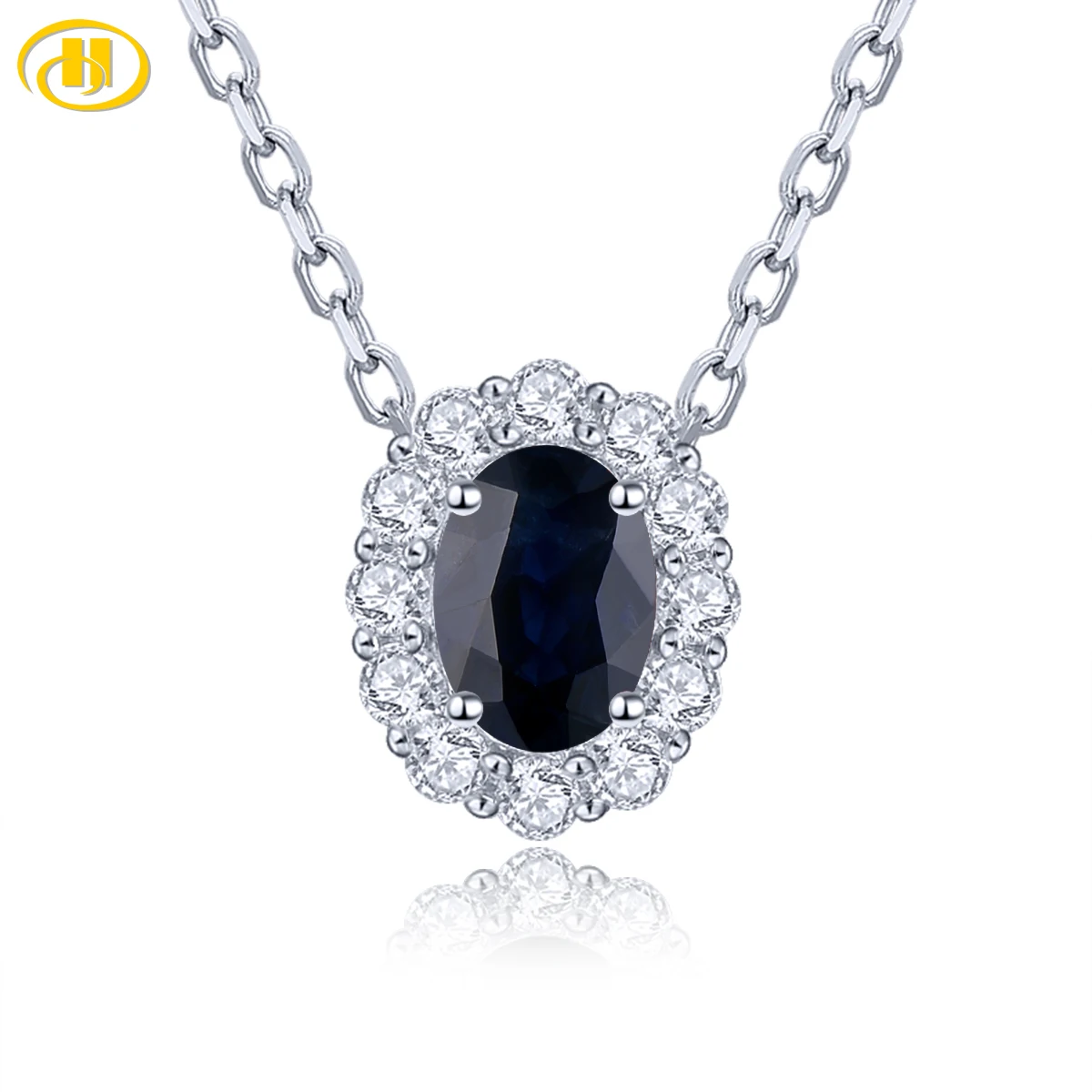 

Natural Blue Sapphire Sterling Silver Pendants Women's Jewelrys 0.95 Carats Genuine Precious Gemstone Romantic New Year Gifts