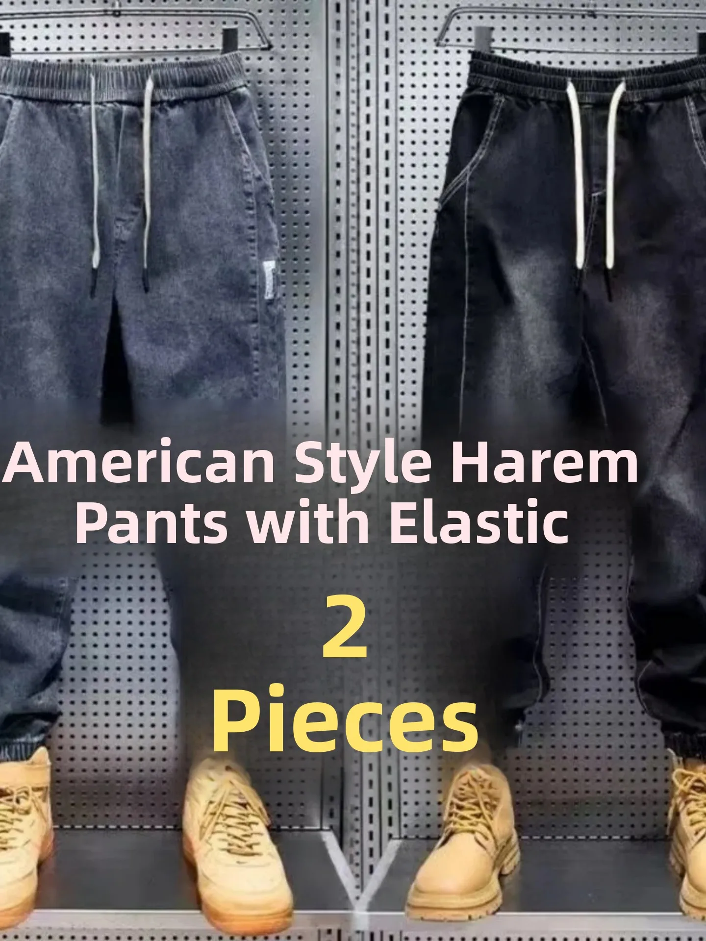 

Men's Elastic Harlan Jeans Casual Straight Leg Workwear Trousers Spring Autumn New Sle Multi-ket Cotton Stretch Denim