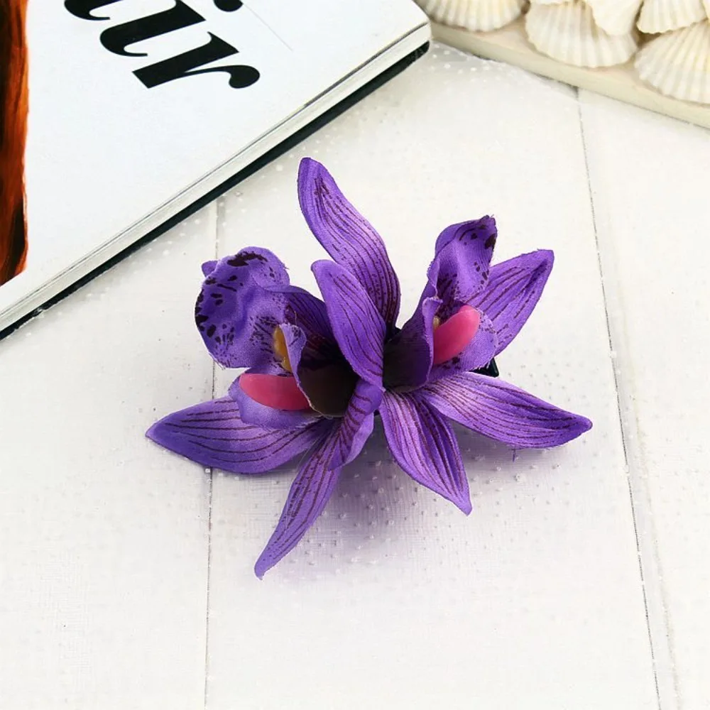 

Цветок орхидеи, гавайский цветок, заколки для волос, заколка для боковой челки, подходит для отдыха, пляжных вечеринок, BB, заколки для волос, романтические