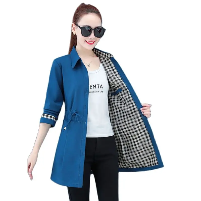 

Receive Waist Temperament Windbreaker Female 2023 Spring And Autumn New Lace-up Fashion Slim High-end Wear Wild Pocket Coat Tide