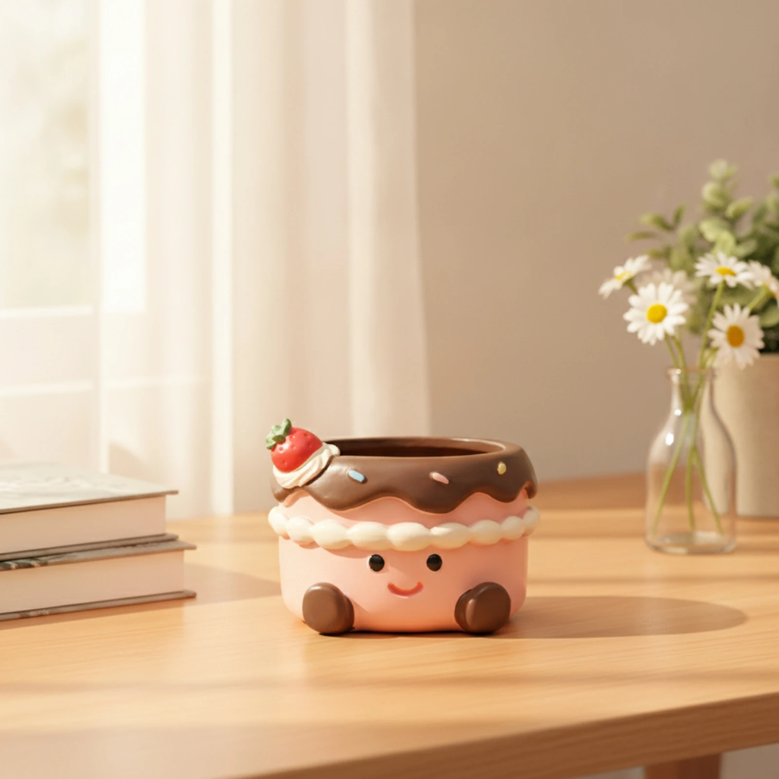 Succulent Planter Cute Cartoon Planter Succulent Flower Pot Playful Cartoon Flowerpot Small for Plant Lovers, Desk, Windowsill