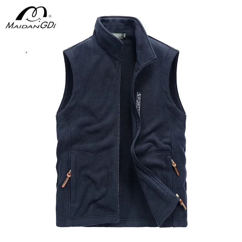 Gilet da uomo MAIDANGDI gilet in pile senza maniche in pile primaverile e autunnale per giacca e spalla in pile per sport all'aria aperta