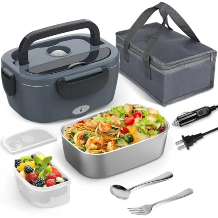

2 комплекта электрических ланч-боксов, ланч-бокс с подогревом для взрослых, 12 В, 24 В, 110 В, портативный ланч-бокс с подогревом еды для автомобиля, грузовика, работы с