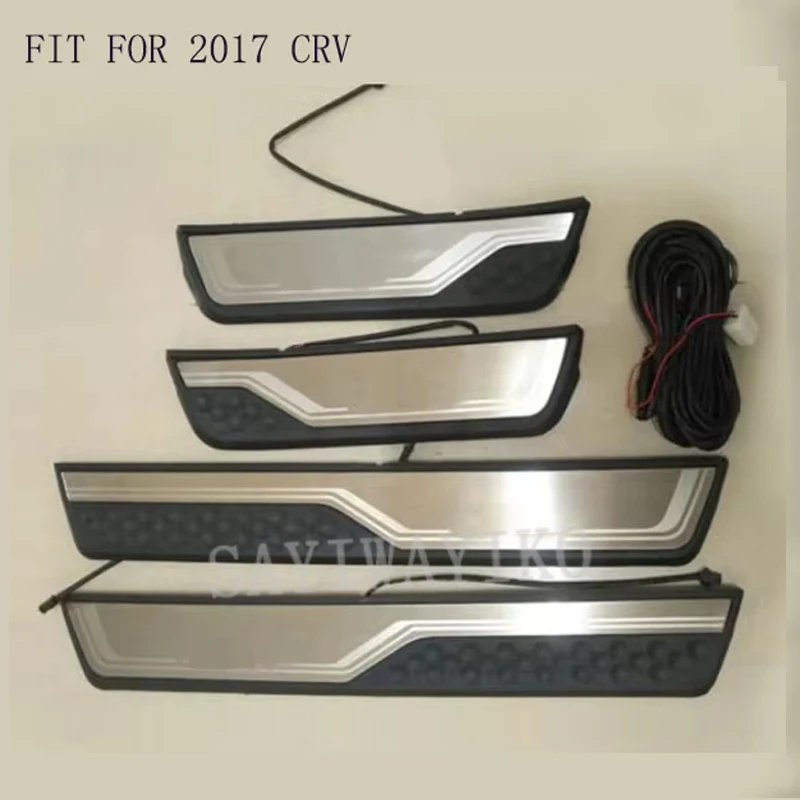 

Fit CRV 2017 2018-2022 LED Car Door Sill Scuff Plates Luminous Threshold Trim Pad Protector CR-V Accessories