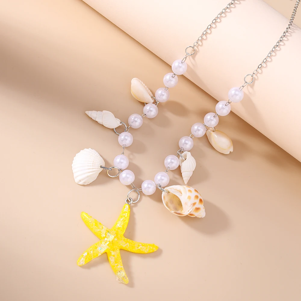 Aihua Neue Mode Perlen Seestern Muschel Shell Halsketten Halsband Sommer Strand Halsketten Für Frauen Mädchen Urlaub Schmuck Geschenke – Detail 7