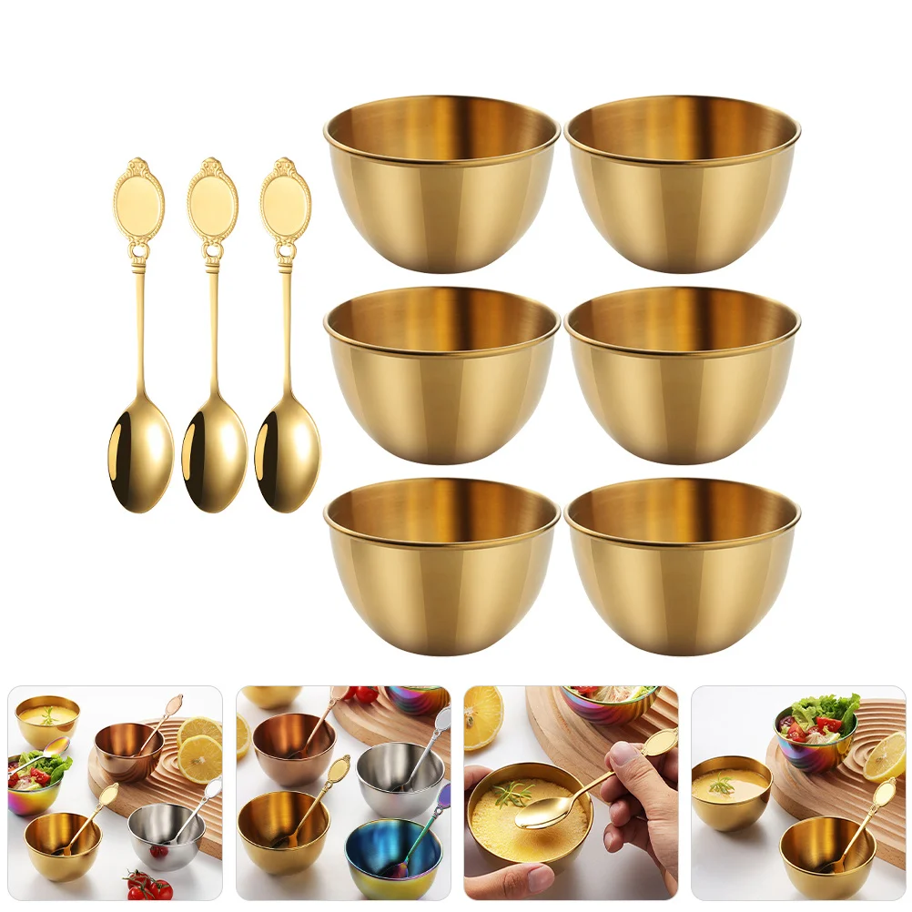 

1 комплект, 1 комплект, миски из нержавеющей стали, круглые маленькие тарелки для приправ для суши, масла, уксуса, соусов, приправ, кухонные принадлежности