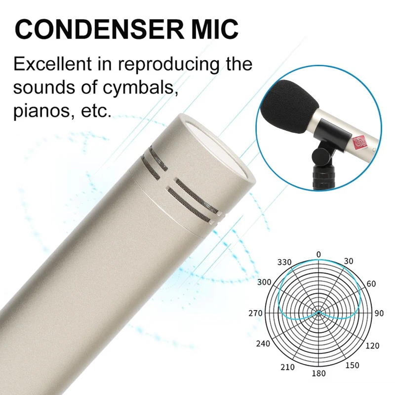 Hot Sale KM 184  Professional XLR Microphone Condenser Studio Recording Metal Plug-play Wired Dual Microphone for Singing