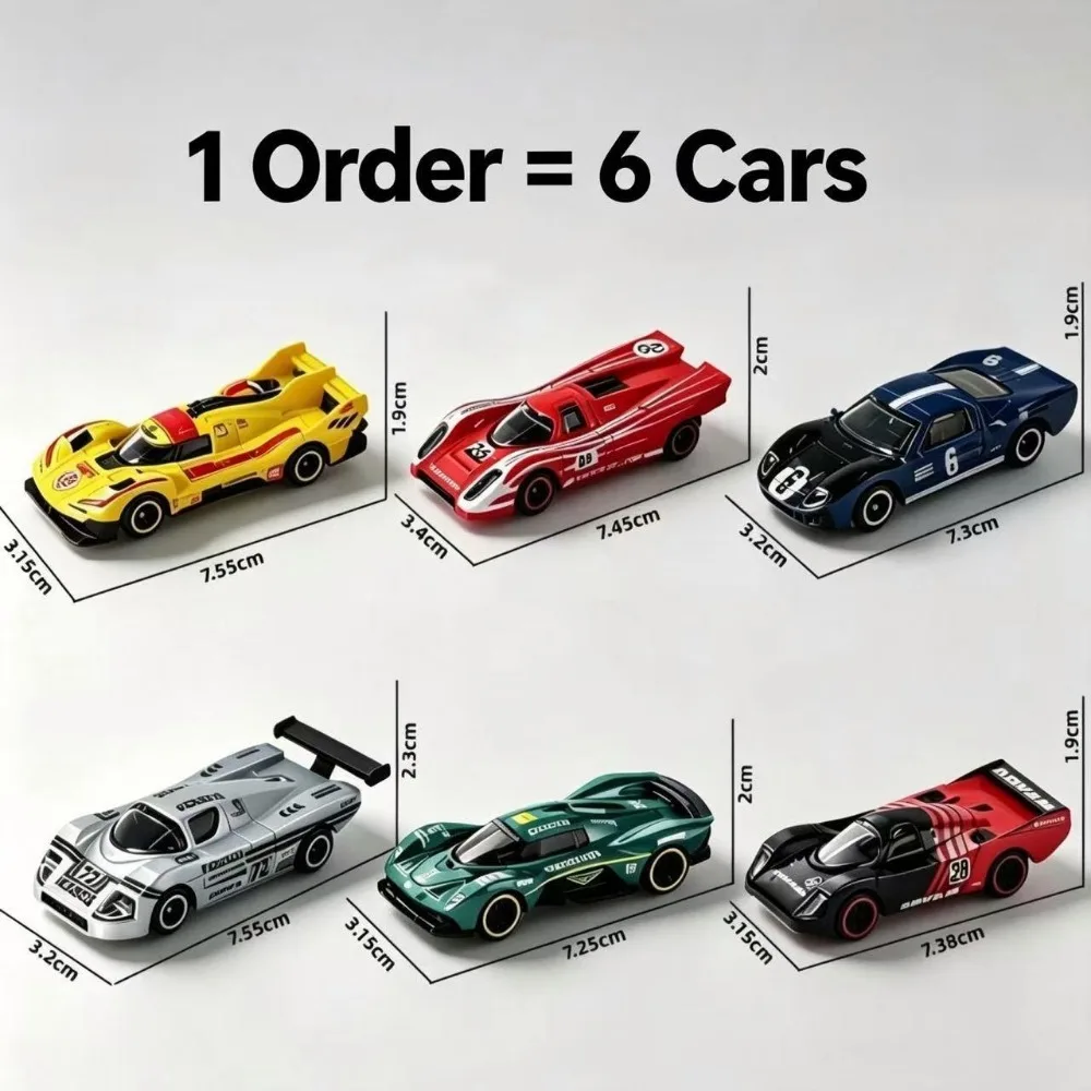 6PCS 1:64 Classic Le Mans Diecast Race Car Models, Alloy Sports Car Set, Collectible Mini Vehicle Toy, Festival racing fan gift