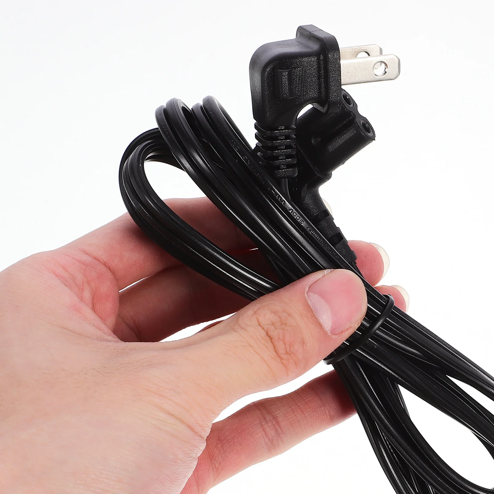 

2 Prong Power Cord Angled 90 Degree Right Angle Flat Plug Appliance Power Replacement Cable Extension Radio