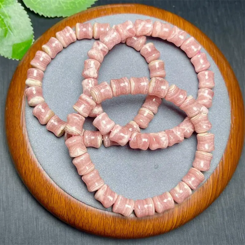 8MM Natural Red Lace Agate Bamboo Bracelet Reiki Healing Fengshui Stone Fashion Jewelry For Women Holiday Gift 1PCS