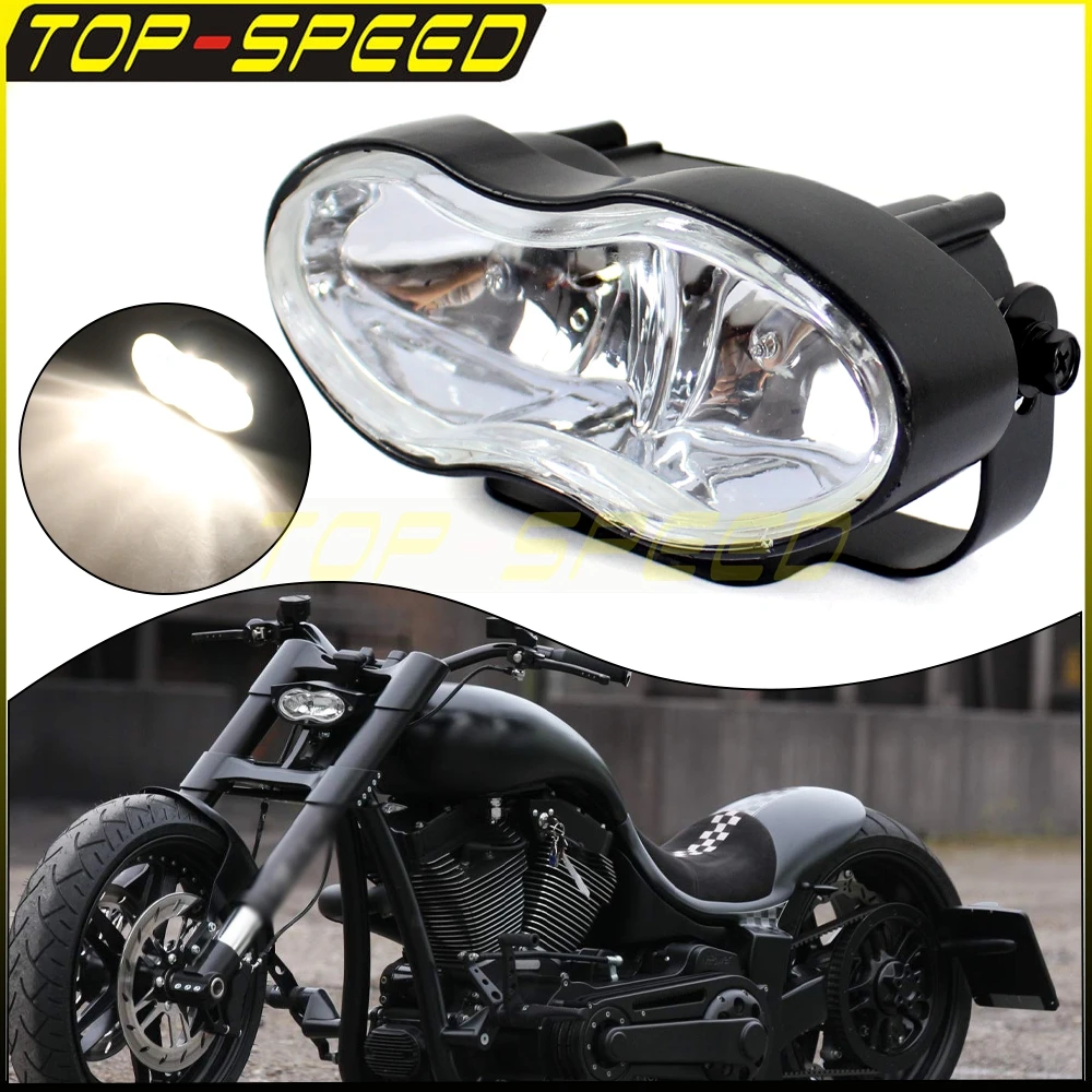 

Мотоцикл H3 2x55 Вт двойная овальная двойная фара Cateye ретро волнистая фара для изготовления на заказ Streetfighter Cafe Racer Bobbers Chopper