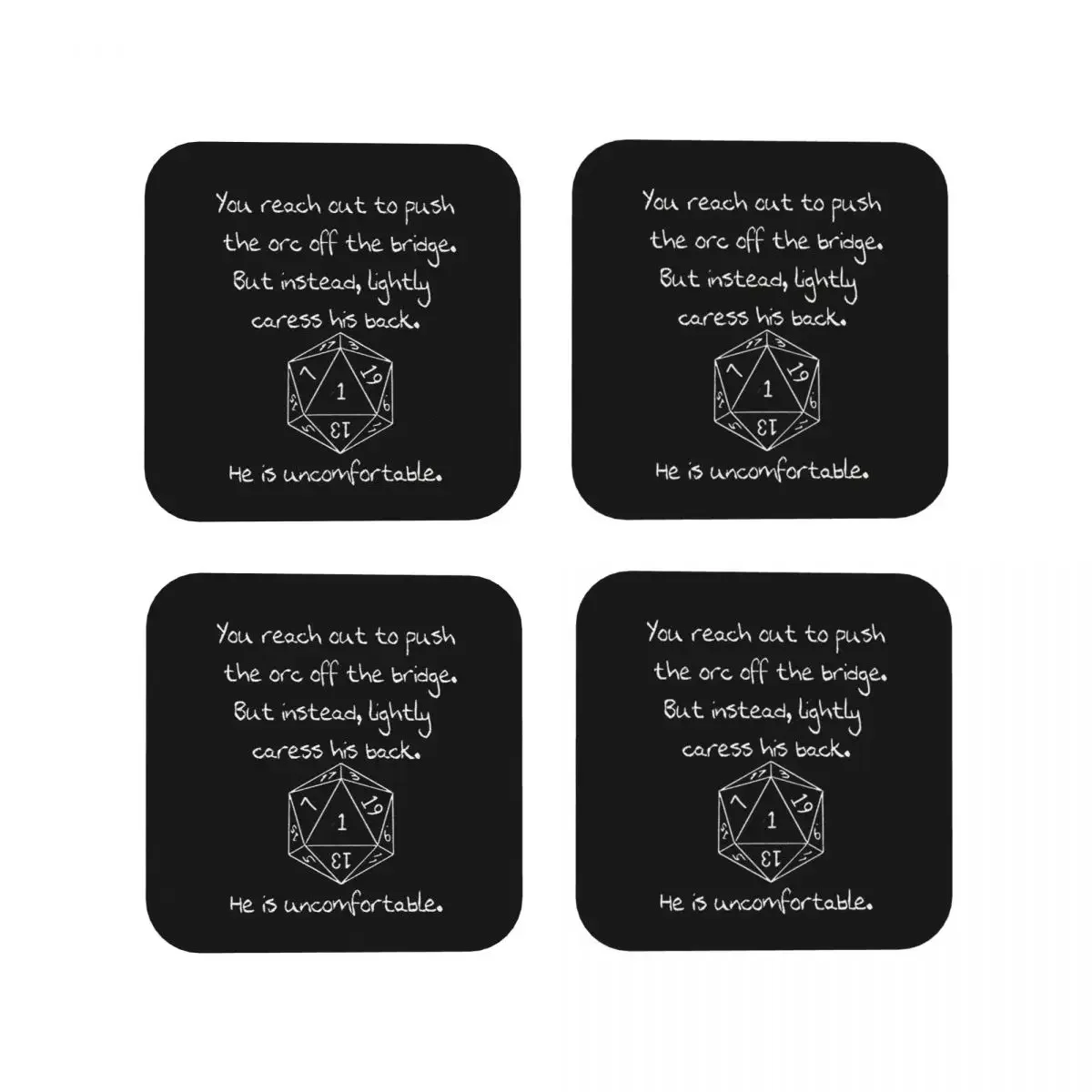 You Reach Out To Push The Orc Off The Bridg Coasters Kitchen Placemats Cup Coffee Mats For Decor Home Tableware Pads Set of 4