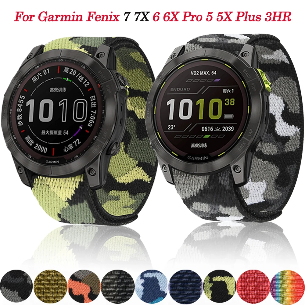 Novo 26 22mm pulseiras de malha náilon para tactix 7 pro enduro 2 pulseira para garmin fenix 6 6x pro 5 5x mais 3hr fenix 7 7x cinta