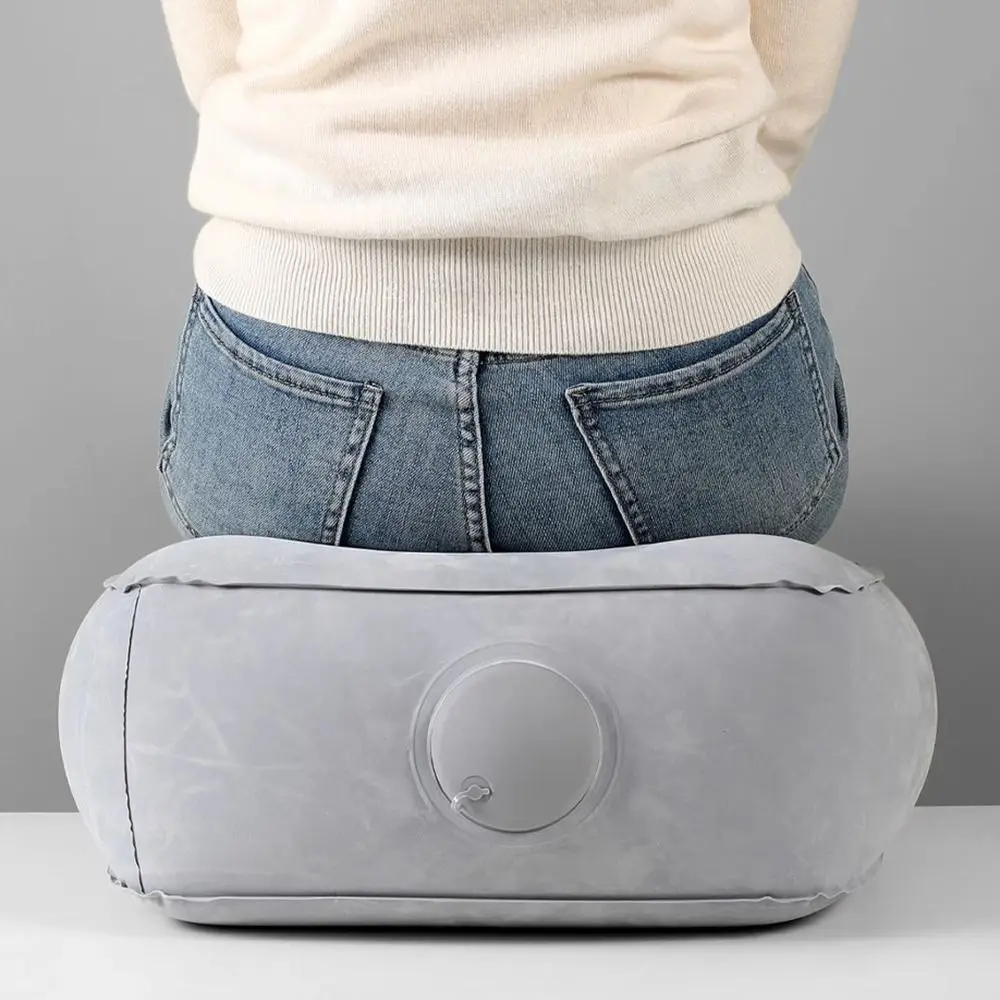 Press-to-Inflate Inflatable Booster Seat Fabric Waterproof Air Seat Cushion Breathable Muscle Relief Travel Press Leg Stool