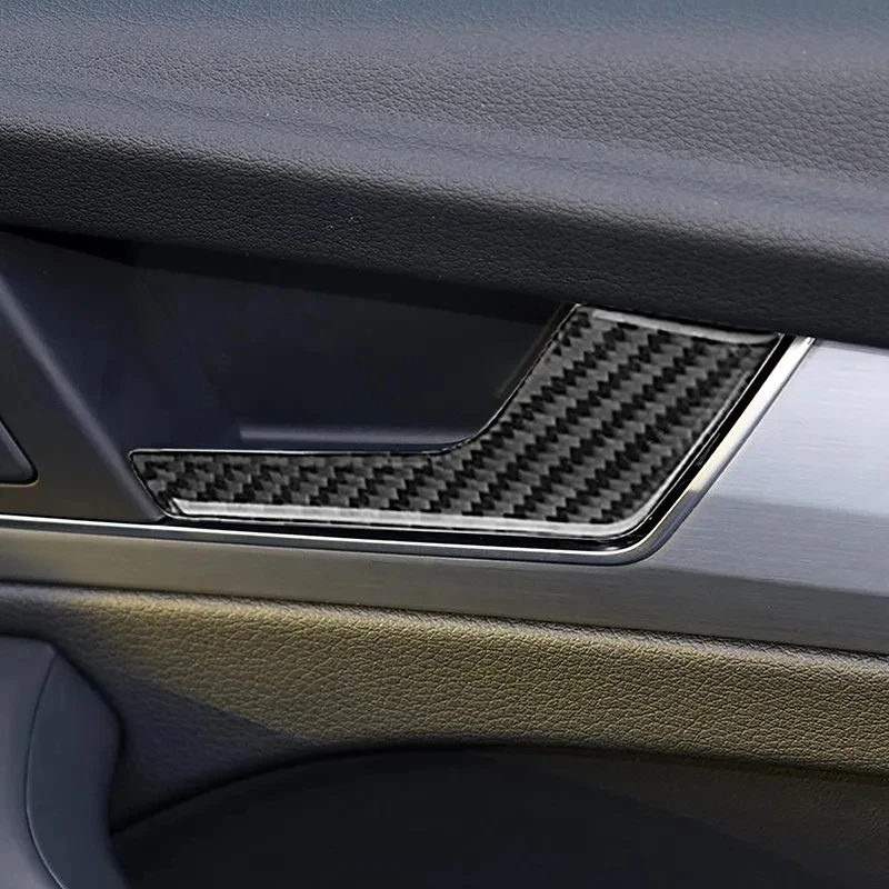 Carbon Fiber Car Styling Inside Door Armrest Handle Decoration Cover Trim For Audi Q5 FY 2018 -2022 Interior Accessories