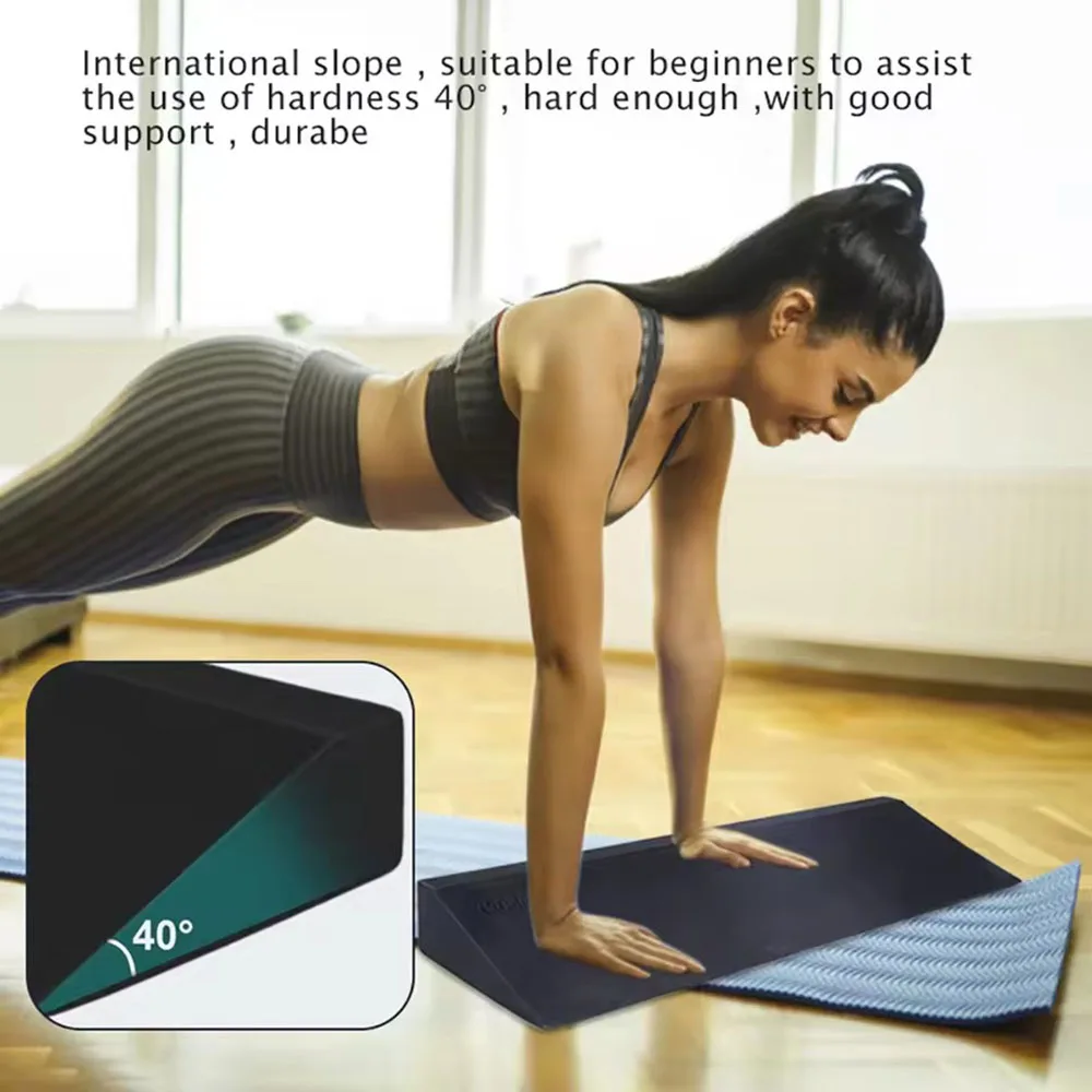 Yoga Wedge Block EVA Foam Slant Board for Calf Stretching Squat Ramp Pilates Fitness Exercise Equipment Non-Slip Support