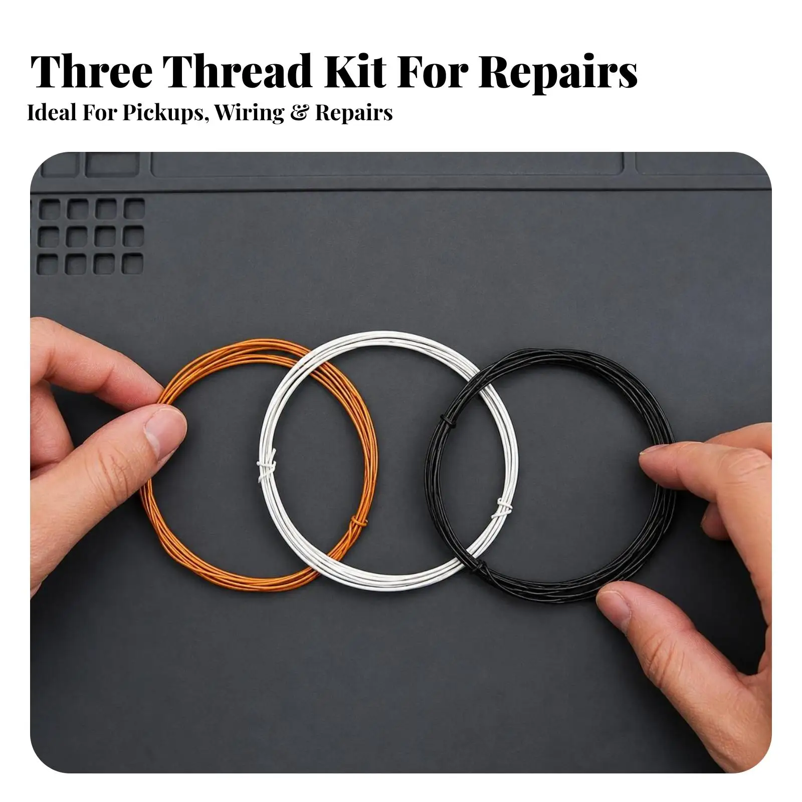 Cloth Covered Wax Thread String for Guitar Electronics Pickup Wire Coiled Loop Musical Instrument Repair Set