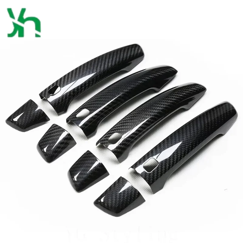 Защитная дверная ручка из сухого углеродного волокна для Audi A3 S3 RS3 TT TTS Q2, 4-дверная внешняя отделка