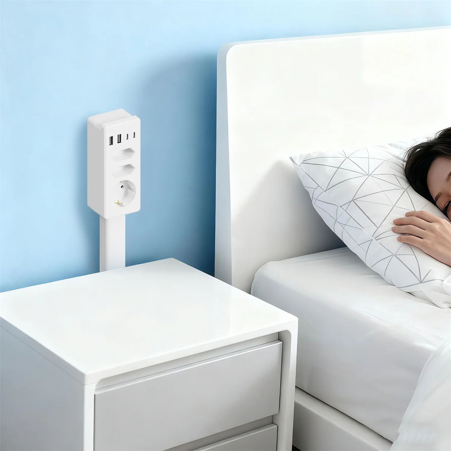 Adjustable Length Power Outlets Extender Outlets New Rotates 180° Electrical Outlet Extender Power Socket 20W Expander EU Plugs