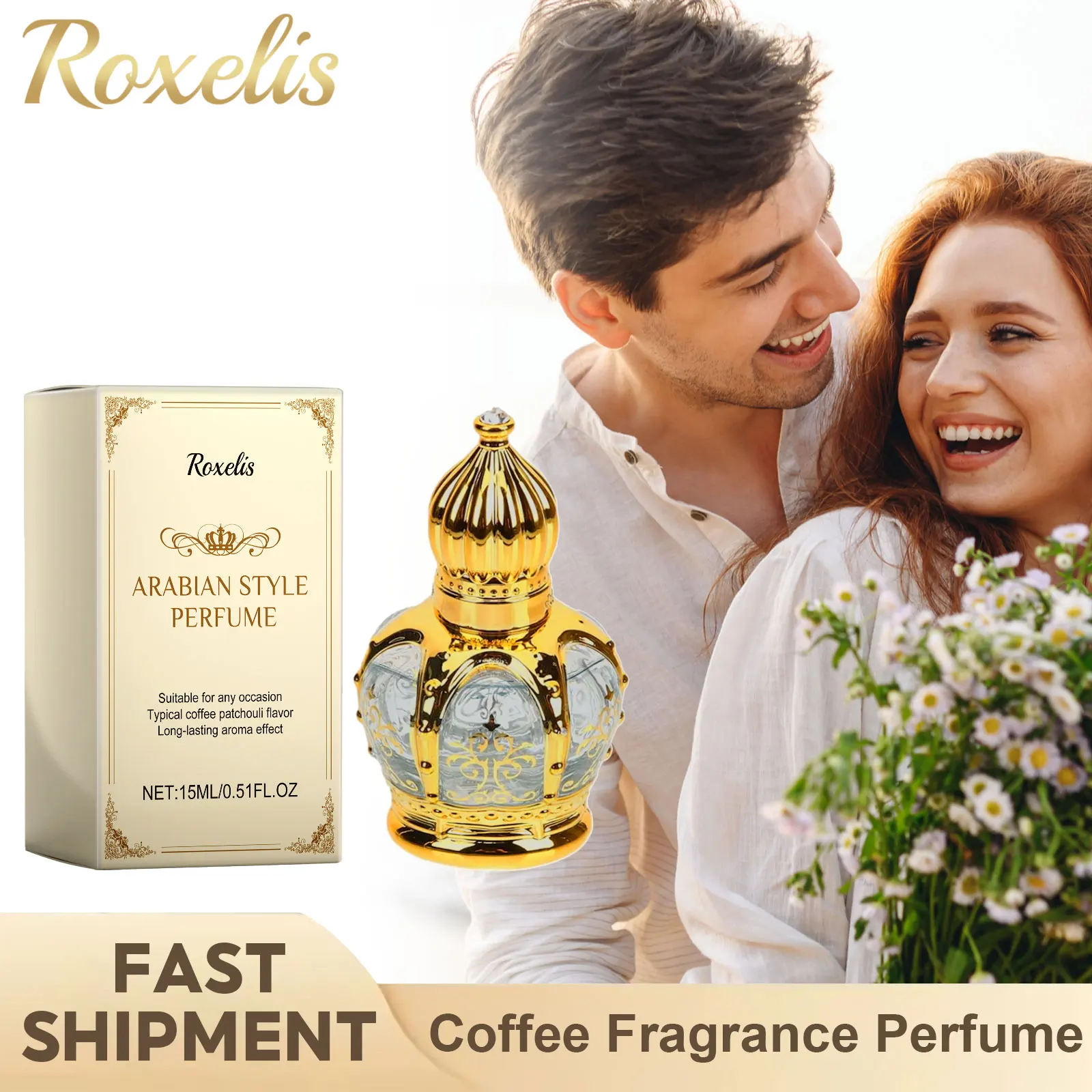 Coffee Aroma Perfume Fresh Elegant Lasting Fragrance Releasing Charming Atmosphere Dating Body Relax Arabic Style Perfume 15ml