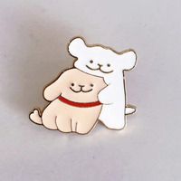 Creativity Cartoon Backpack Line Puppy Love Heart Dog Enamel Brooch Bag Hat Pin Cute Doggy Clothing Collar Fashion Couples Badge