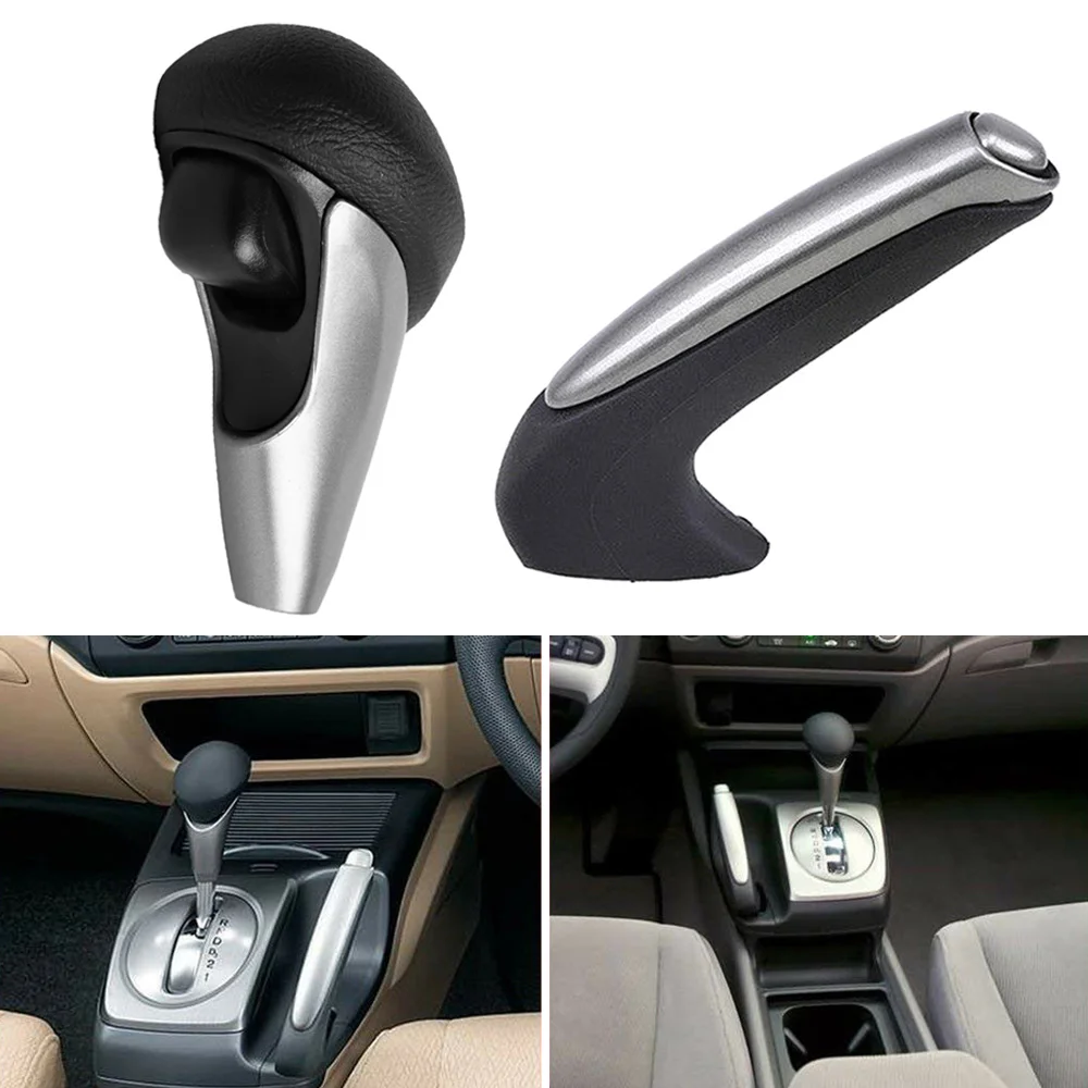 Carbon Look Automatic Gear Shift Knob And Brake Handle for Honda Civic 06-11 47115SNAA82ZA 54130SNAA81 Car Styling Upgrade