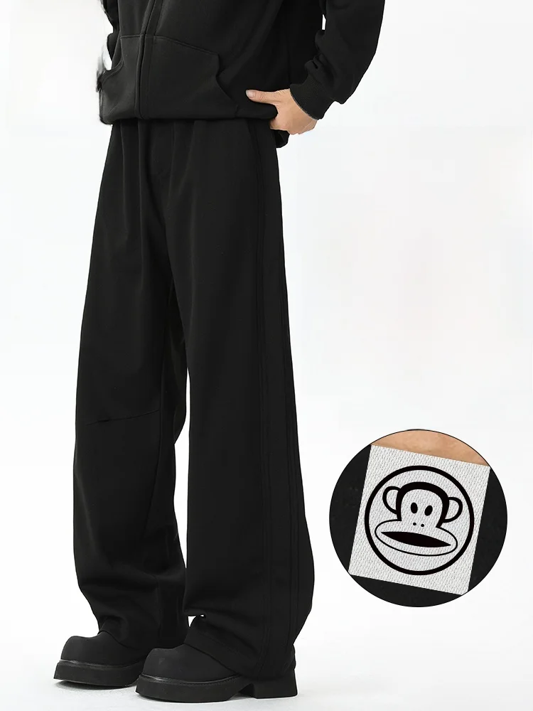 

Мужские повседневные брюки Paul Frank Bla свободного прямого кроя, весенние, в американском уличном стиле, драпированные, спортивные, повседневные штаны