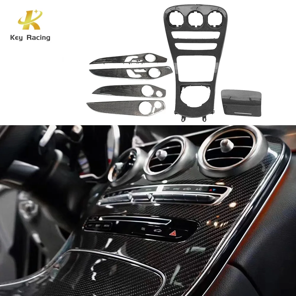 W205 Interior Accessories Carbon Fiber Central Console Door Panel For Mercedes-Benz C Class W205 Interior Replace Parts