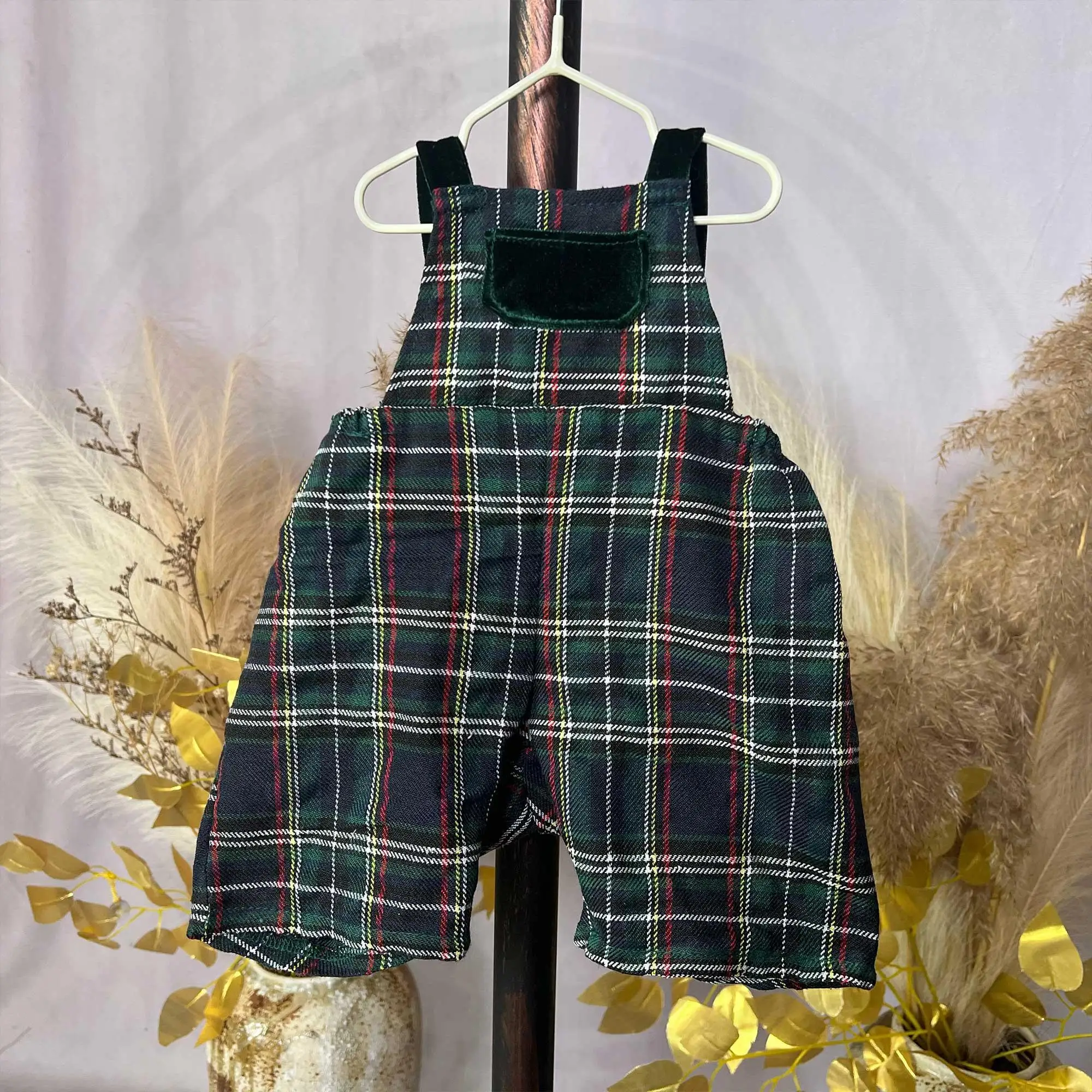 ชุดจั๊มสูทเด็กแรกเกิด Don&Judy สำหรับเด็กผู้หญิง ชุดเอี๊ยมลายตารางหมากรุก สำหรับเด็กผู้หญิงอายุ 6-24 เดือน ชุดรอมเปอร์สำหรับถ่ายภาพ