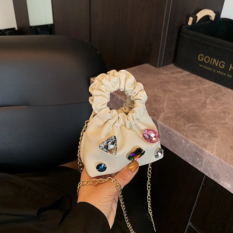 

Модная мини-сумка с ромбовидным принтом, однотонная искусственная кожа, милая сумка на плечо с цепочкой, женская повседневная сумка-мессенджер, женский клатч