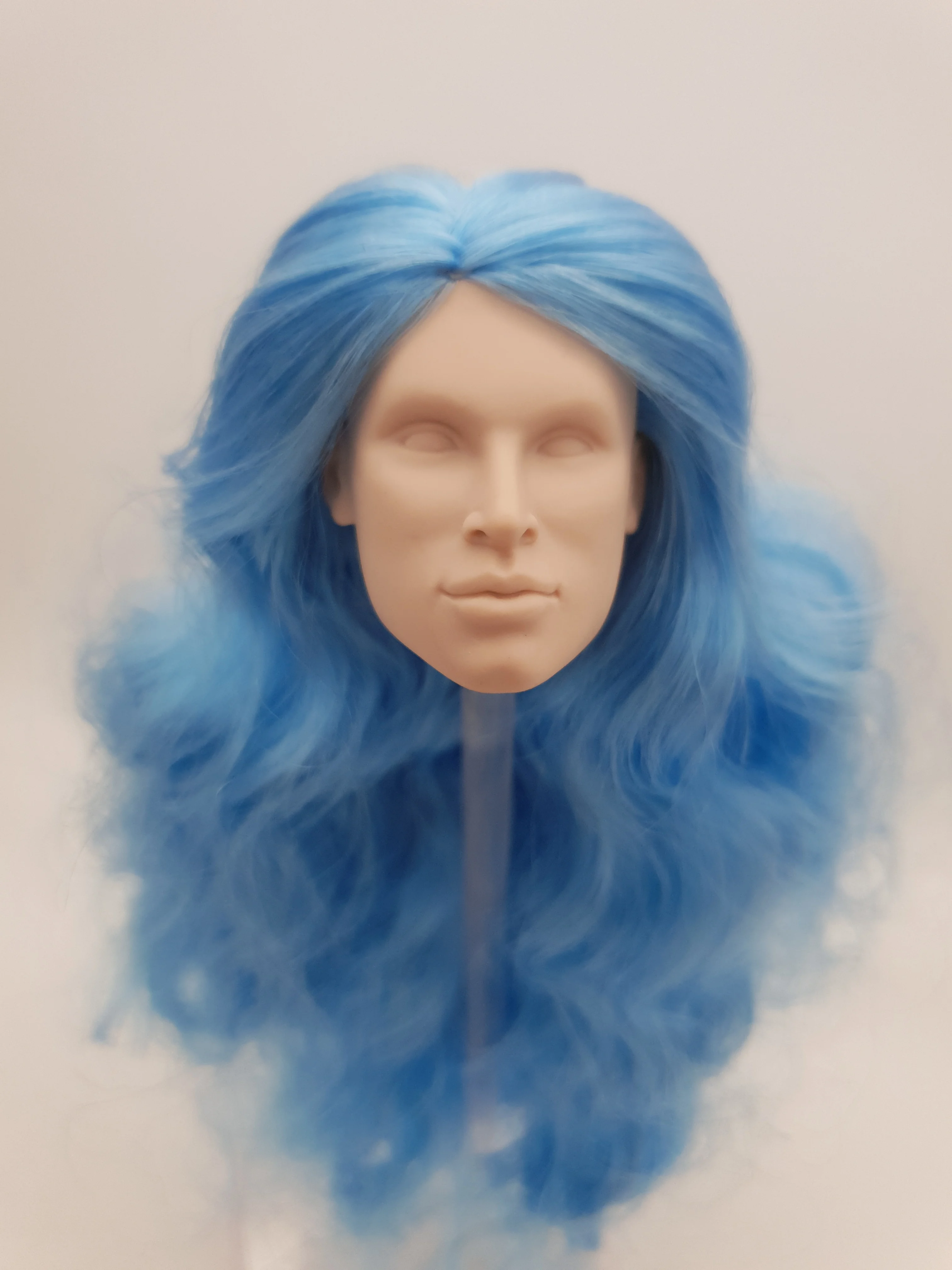 Fashion Royalty Color Infusion Blue Hair Reroot Japan Skin 1/6 Scale Integrity Male Nigel North Unpainted Doll Head