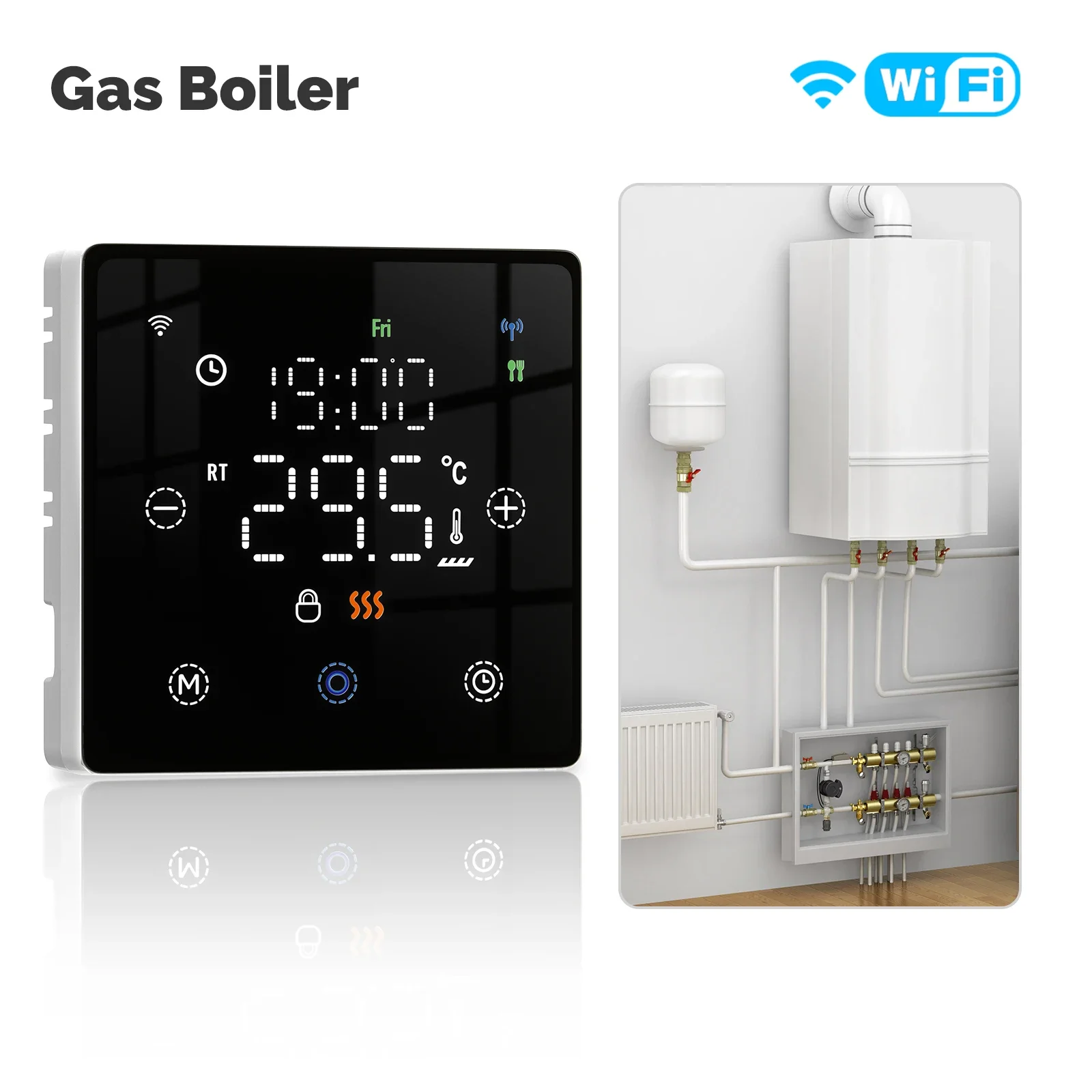MOES Tuya WiFi/ZigBee Slimme Thermostaat Batterijgevoede Thermoregulator Gas Boiler Temperatuurregelaar door Alexa Google Home