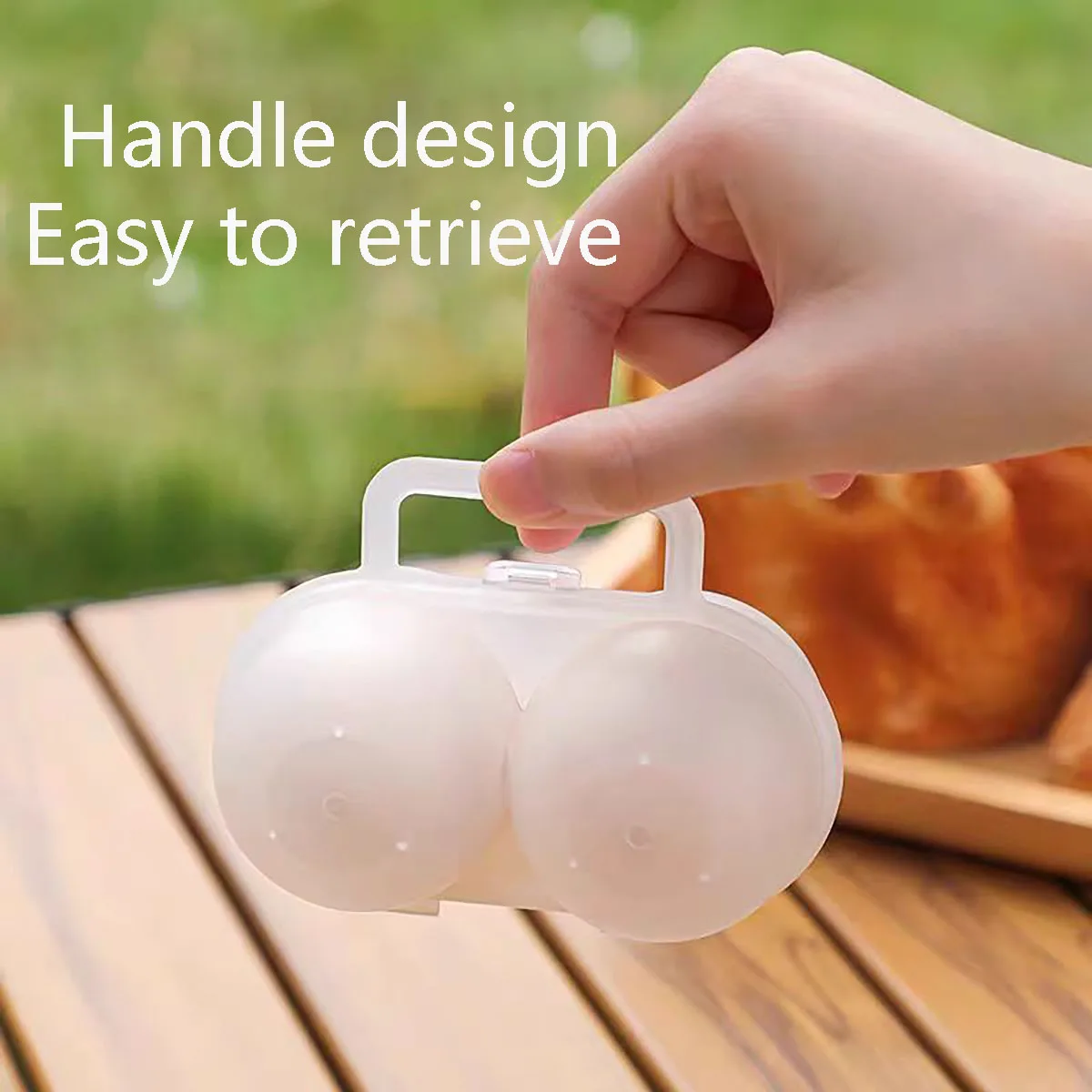 1pc 2-Cell Outdoor Portable Egg Box Plastic Egg Tray Refrigerator Egg Storage Box Shock-absorbing And Anti Drop Egg Loade