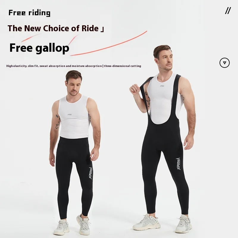 jepozra Men's Cycling Bib Tights Padded Riding Bike Bib Toursers Pants with Pocket Man MTB Biking Bicycle Long Leggings Clothing