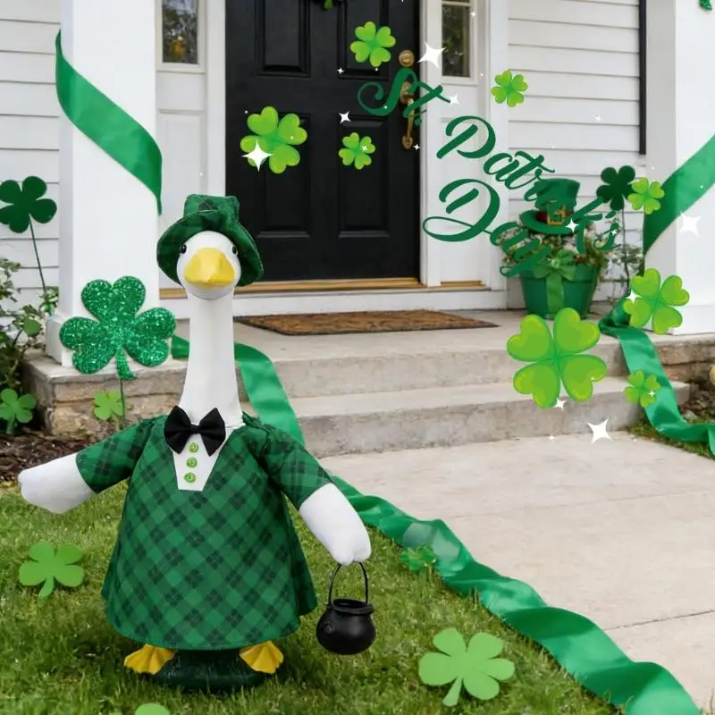 

Irish Patricks Geese Costume For Porch Party Decoration Indoor Outdoor Holiday Plaids Apparel Y5GB